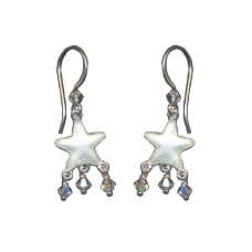 New! White Star w/ Crystals Earrings